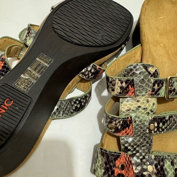 Vionic Radia Adjustable Buckle Slides Snake Sandals Size 8M - Picture 6 of 8